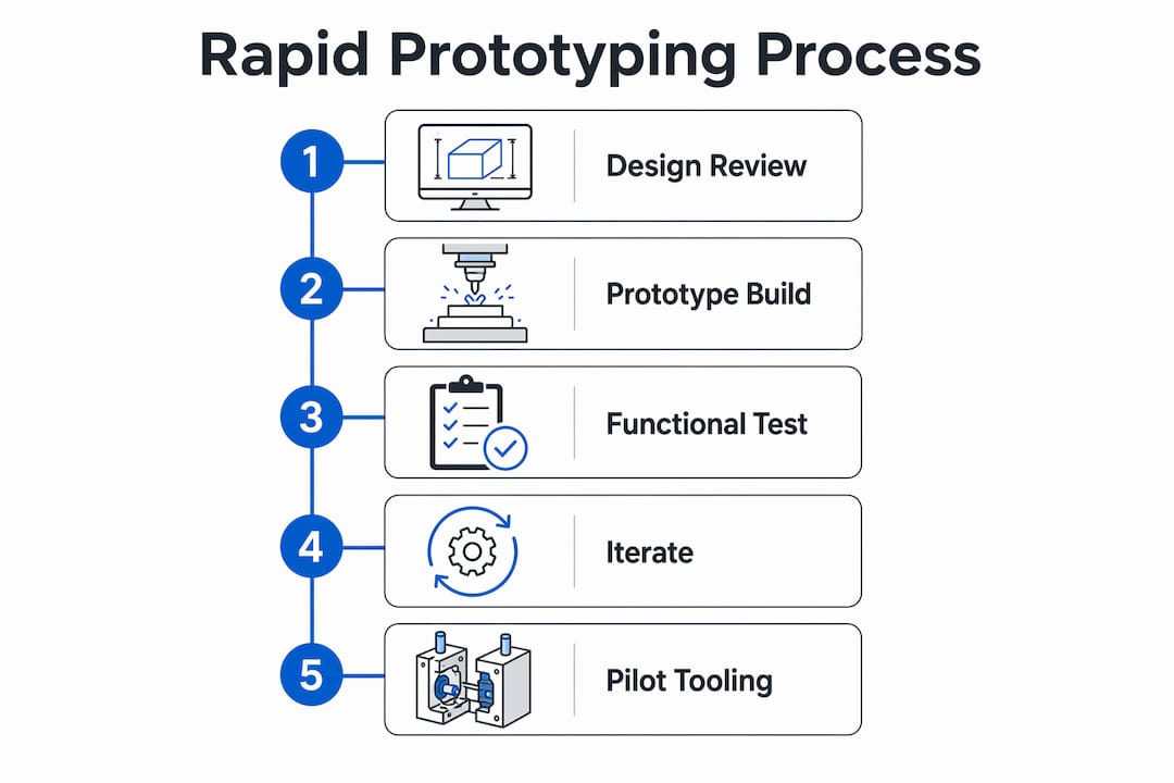 Infographic illustrating rapid prototyping stages