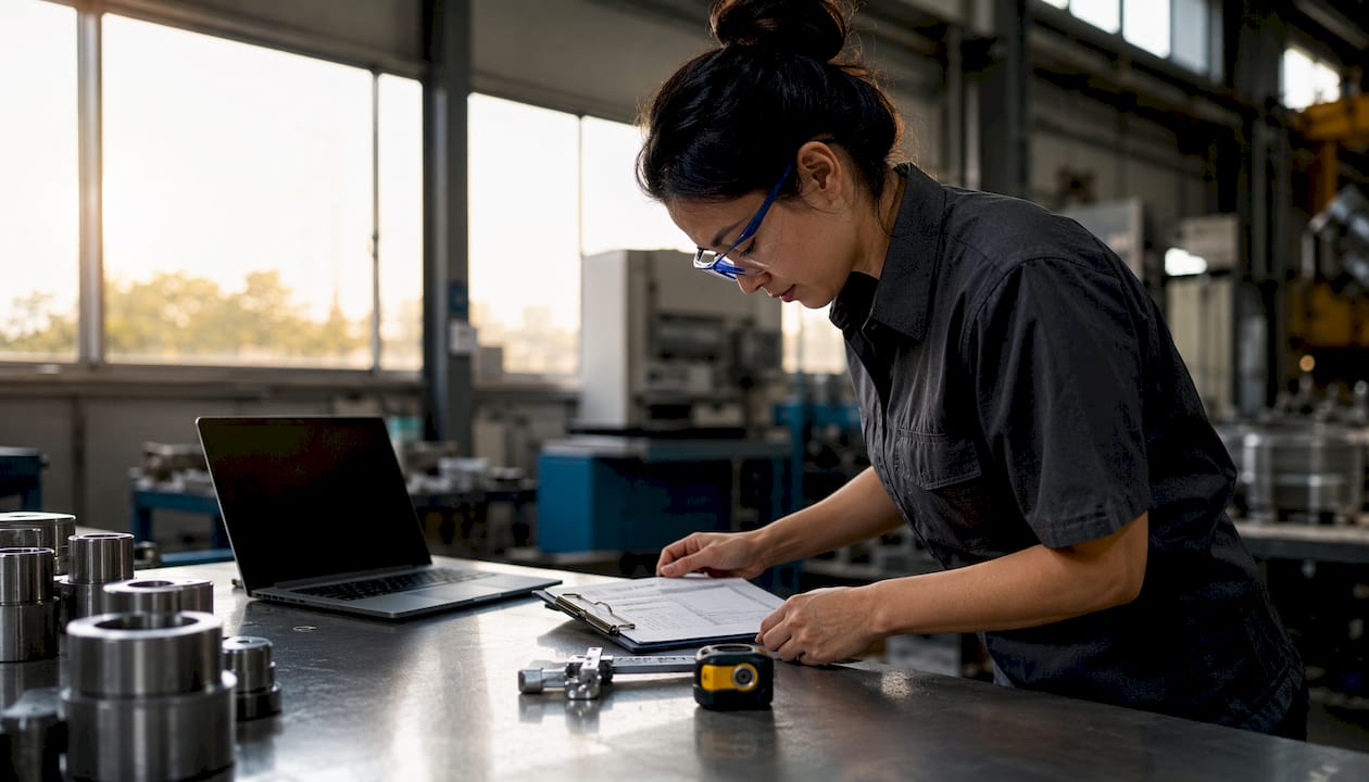 Engineer verifying supplier capability checklist