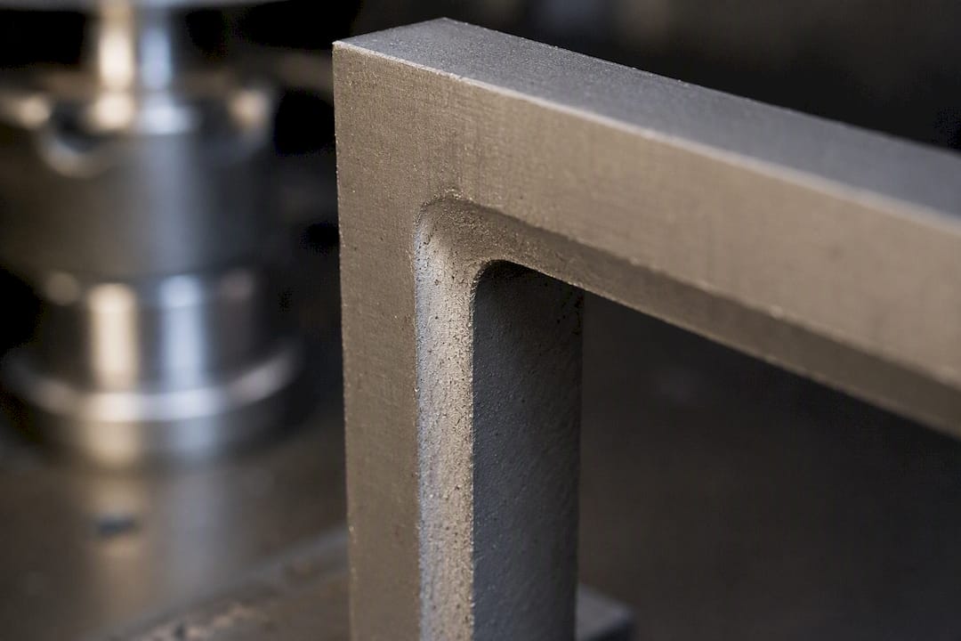 Close-up of wire EDM internal corner and kerf