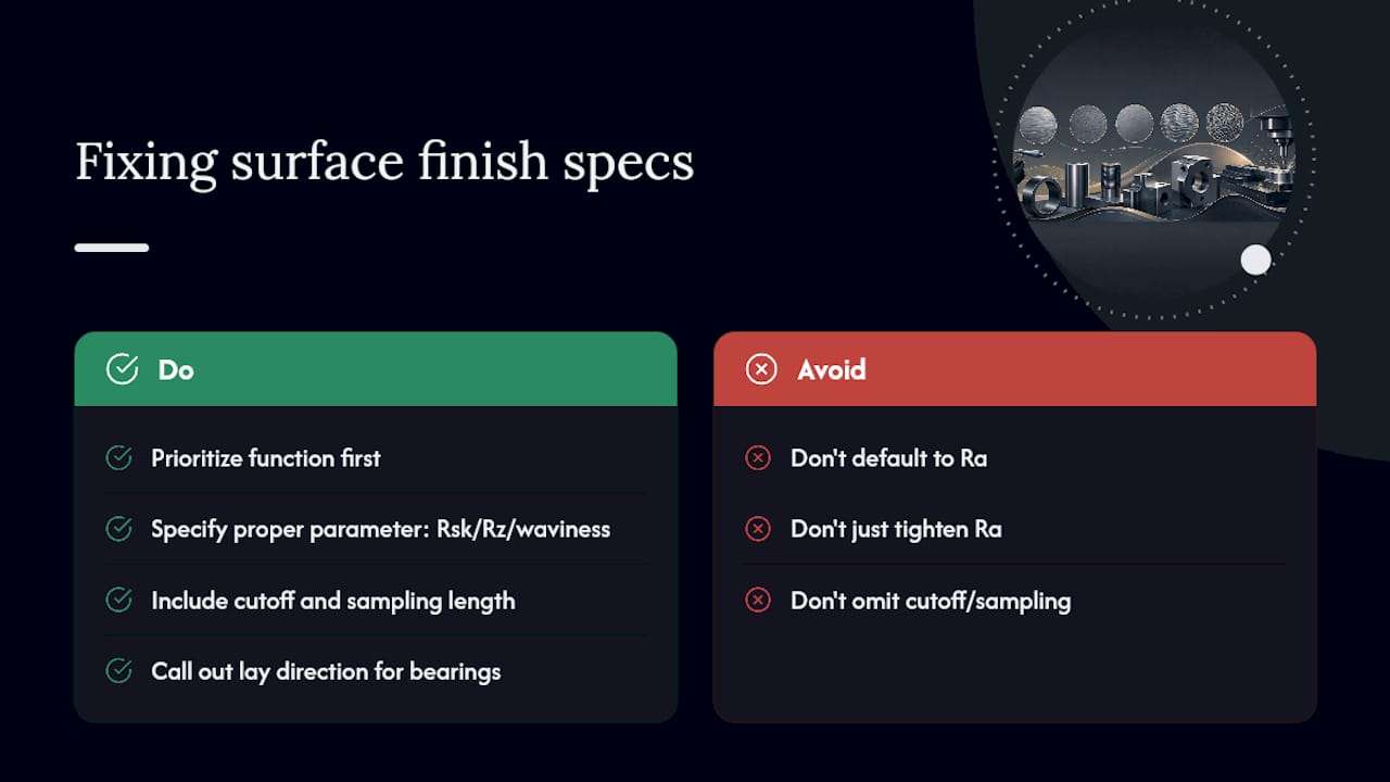 Why Most Surface Finish Specs Are Wrong From the Start — overview diagram