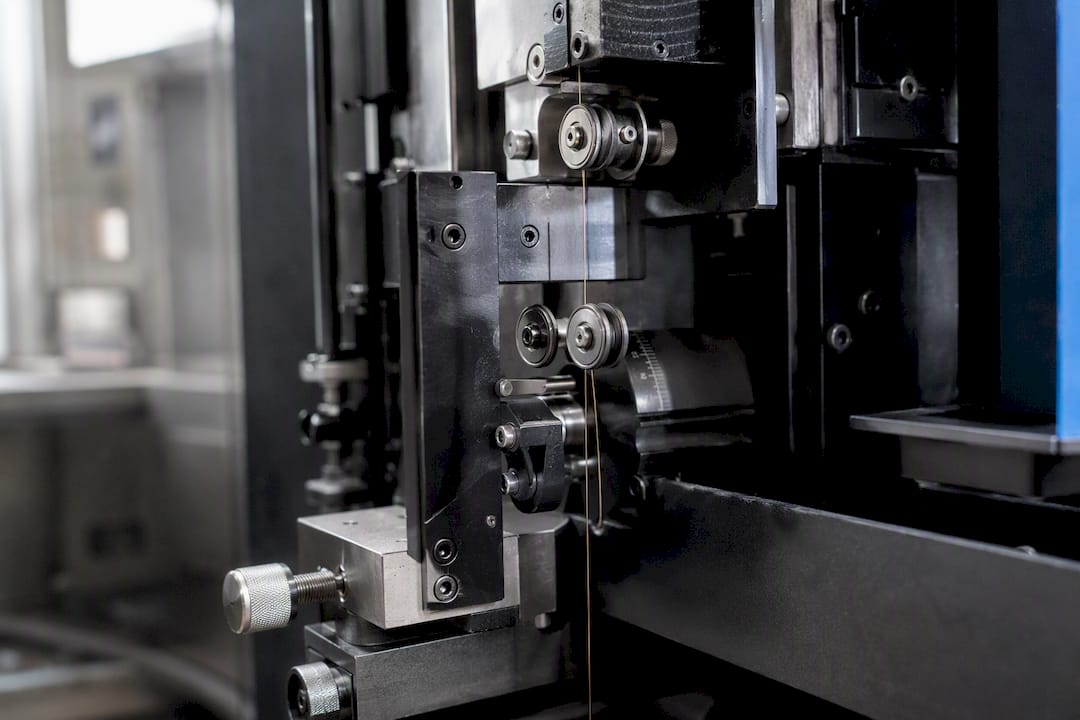 Wire EDM machine wire guide and tension