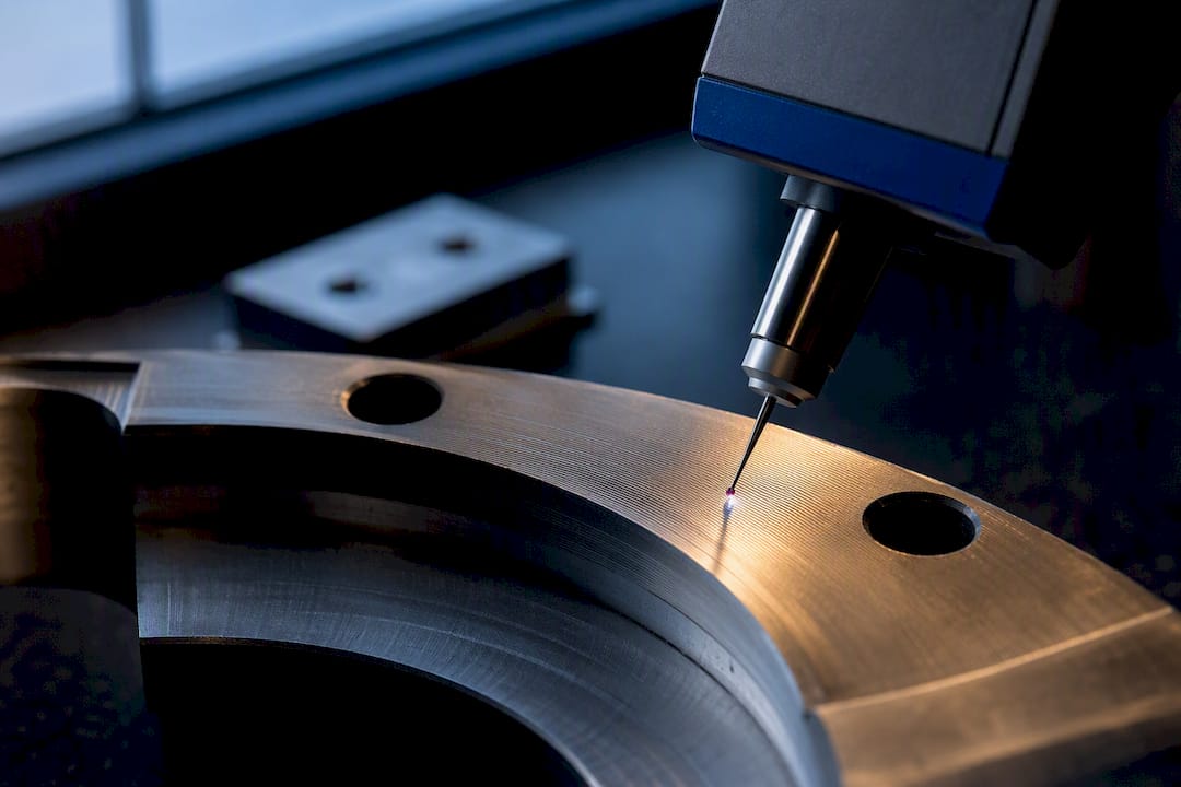 Profilometer Measuring Machined Metal Surface Profilometer measuring machined metal surface