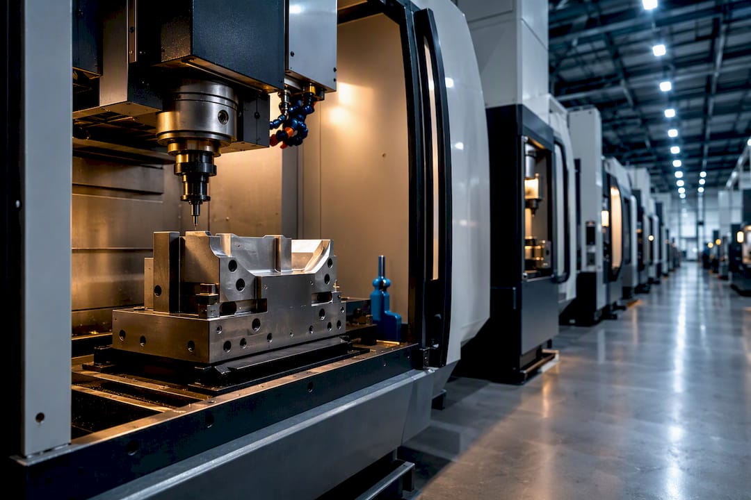 Automated CNC machining floor at production scale